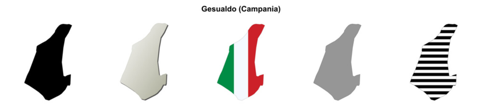Gesualdo (Campania) outline map set