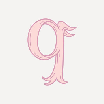Stylized pink letter illustration vector