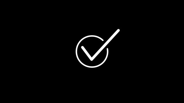 Animated white check mark icon inside a circle for user interface
