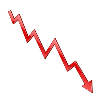 Downward zigzag arrow graphic