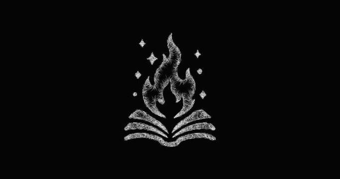 Sketch fire enchantment icon animation - smooth progressive reveal