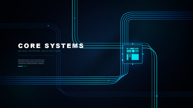Core systems neural network architecture with abstract digital circuit lines