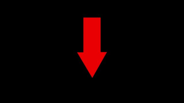red right arrow icon symbol for direction indicator, navigation, and web pointer 4k animation.