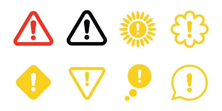 Exclamation mark chat bubble icon vector illustration for alert notifications, warning messages, safety caution, communication, and interface design elements