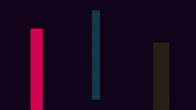 Minimalist abstract bar chart animation with dynamic color changing bars for business data visualization and modern motion
