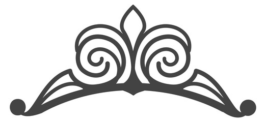 Wedding card tiara element. Swirl line decoration © vectortatu
