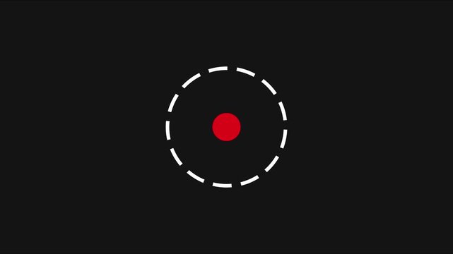 Minimalist red dot target with dashed circular outline motion bullseye dashed circle motion minimalist
