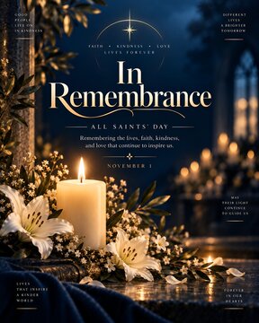 In remembrance candle and lily for memorial glowing candle floral arrangement remembrance memorial sympathy condolence bereavement honoring spiritual religious tranquil illumination