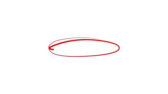 Collection of circular strokes marker felt pen scribbles doodle line. Hand drawn outline sketch wave brush circle mark elements rough set for text highlight ovals 4k motion animation.