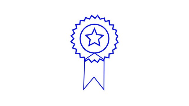 Merit animated icon badge with star stripes elements.
