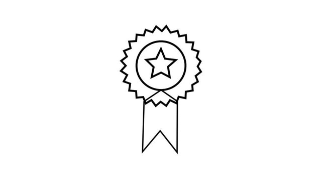Merit animated icon badge with star stripes elements.