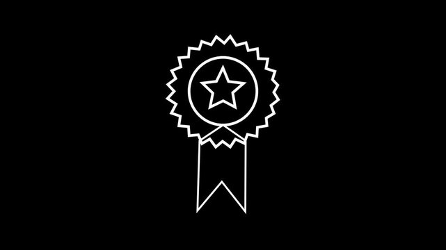 Merit animated icon badge with star stripes elements.