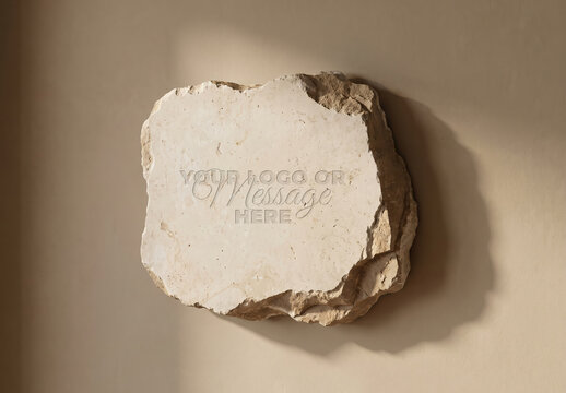 Engraved Text Logo on Stone Mockup
