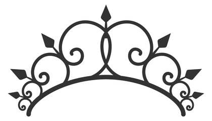 Obraz premium Elegant ornate tiara emblem. Hand drawn crown