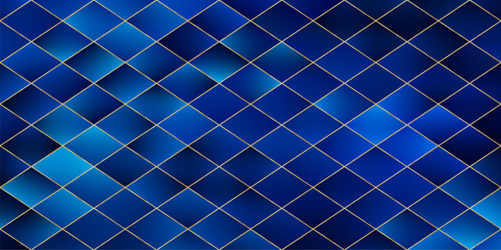Blue triangle background. Winter Christmas bg. Blue low poly