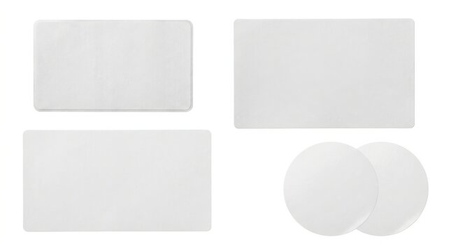 Four minimalist blank card and coaster shapes