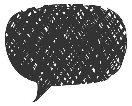 Comic speech bubble in hand drawn scribble style