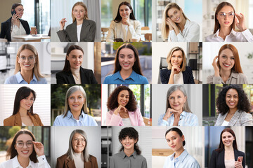 Fototapeta premium Successful business women. Collection of different portraits