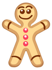Fototapeta premium Gingerbread man cartoon character. Christmas sweet cookie