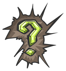 Question mark in comic box style. Cartoon burst © vectortatu