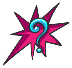Cartoon splash. Comic boom effect with question mark © vectortatu