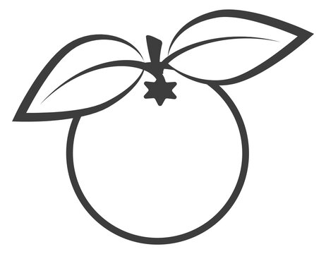 Fresh citrus logo. Juicy orange black icon