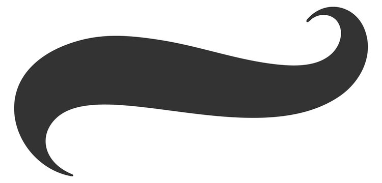 Underline tail element. Swirl black brush stroke