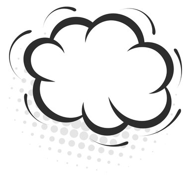 Pop art cloud frame. Halftone effect bubble