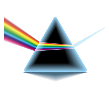 Prisma light spectrum effect. Rainbow split through glass