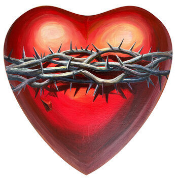 Coraz&oacute;n de Jes&uacute;s acr&iacute;lico sobre lienzo