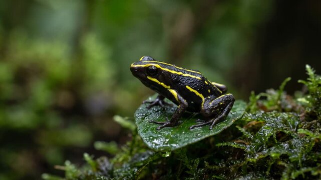 monte iberia eleuth frog close up on a finger at morning light in monte iberia cuba video