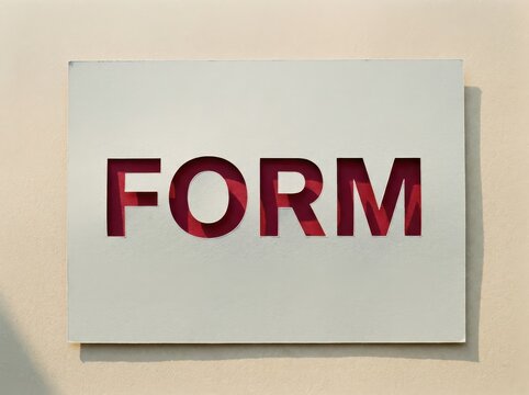 Paper Form Cutout Text for Application and Questionnaire Design