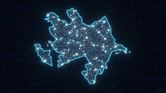 Azerbaijan Digital Connectivity Map and Futuristic Data Flow