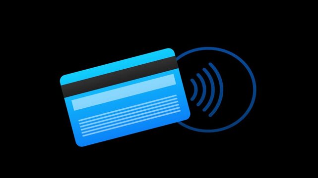 Contactless credit card payment animation icon