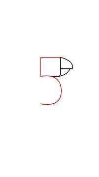 How to draw parrot from number 5 tutorial, easy line art animal drawing lesson for kids, simple step by step educational art animation video for children learning activity and creative channel.