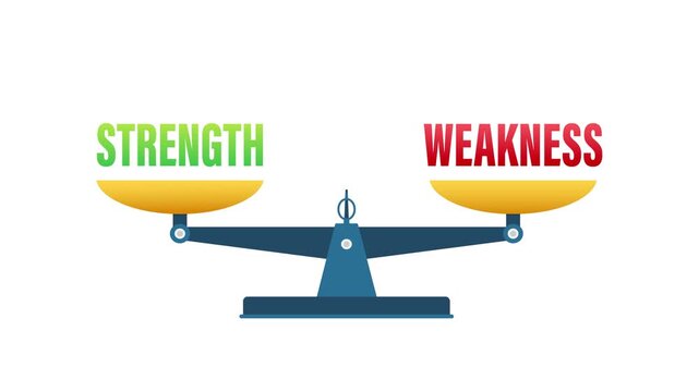 Strength and weakness scale balancing animation