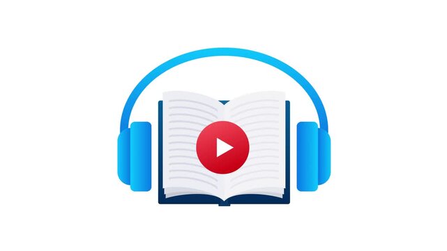 Audiobook icon animation for e learning and education