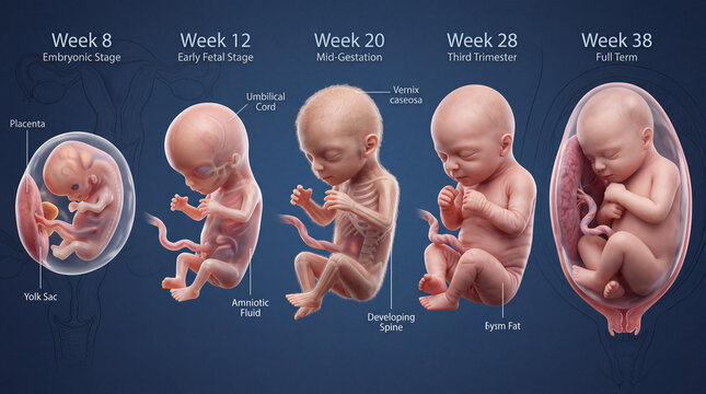 Human Fetal Development Stages Pregnancy Timeline.