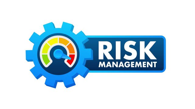 Risk management icon with level meter animation