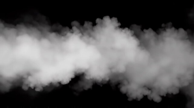 White smoke trail moving across a dark background with cinematic motion and subtle diffusion