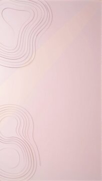 rectangular rectangular frame light pink background side frame three white wavy lines form wave like pattern lines arranged way creates sense depth dimension overall design abstract minimalistic