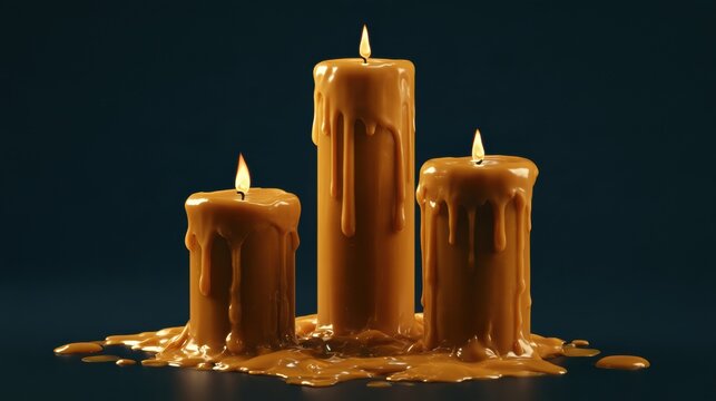 Amber candle melts slowly, representing inflation. Other candle grows faster than it melts, showing investment return.