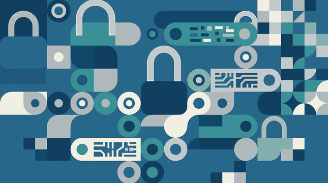 Abstract Cybersecurity Geometric Pattern Background