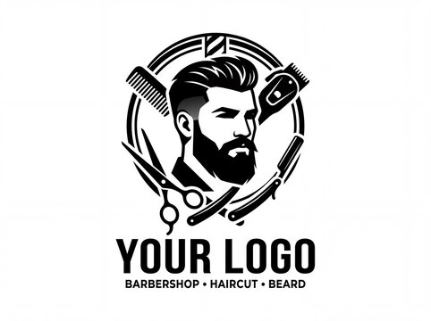 Vintage Barbershop Emblem.
