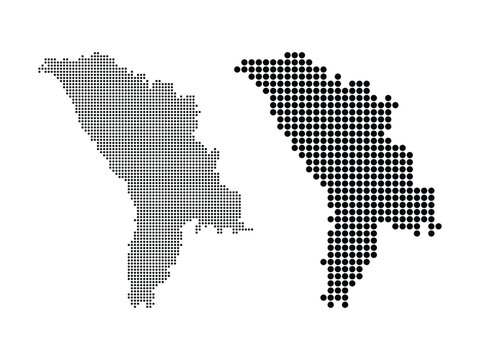 black dotted moldova map vector illustration isolated on white background for geography presentation graphic project