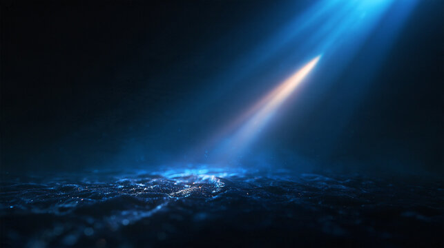 Dramatic Spotlight Shining on Dark Textured Surface Background