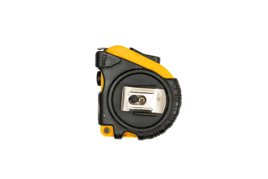 Yellow and black tape measure tool for construction