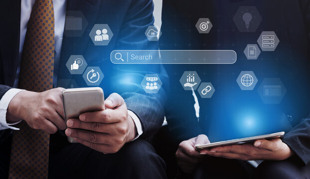 Search bar representing digital marketing, SEO analysis, and network data management Parse