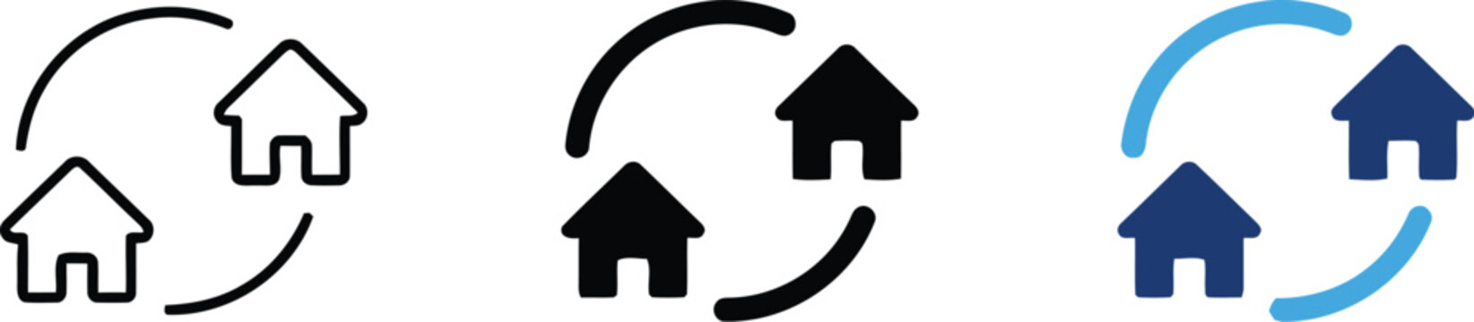 House swap and relocation icons