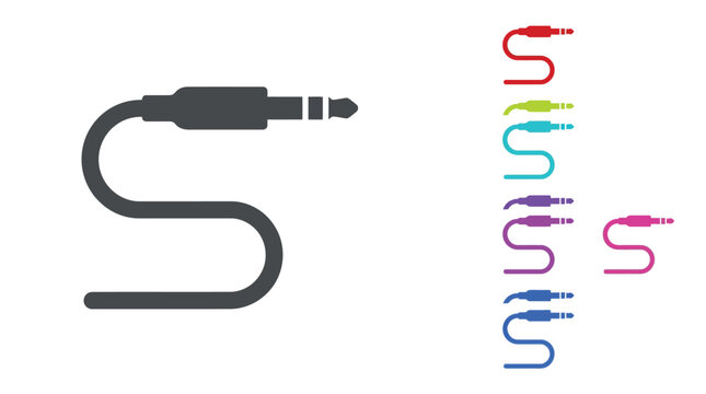 Multiple audio jack connector icons featuring vibrant colors displayed in a clean minimalist style suitable for modern graphic design projects